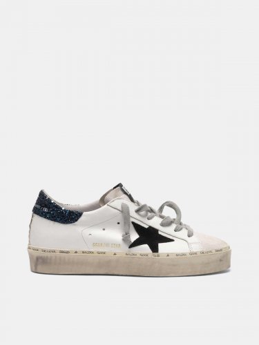 Hi Star sneakers in smooth leather and suede with glitter heel tab